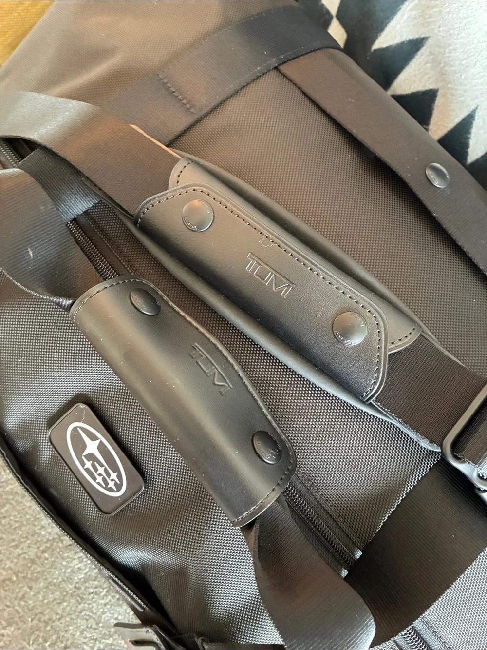 TUMI x Subaru Black Ballistic Nylon Weekender Duffel Bag Gym Travel
